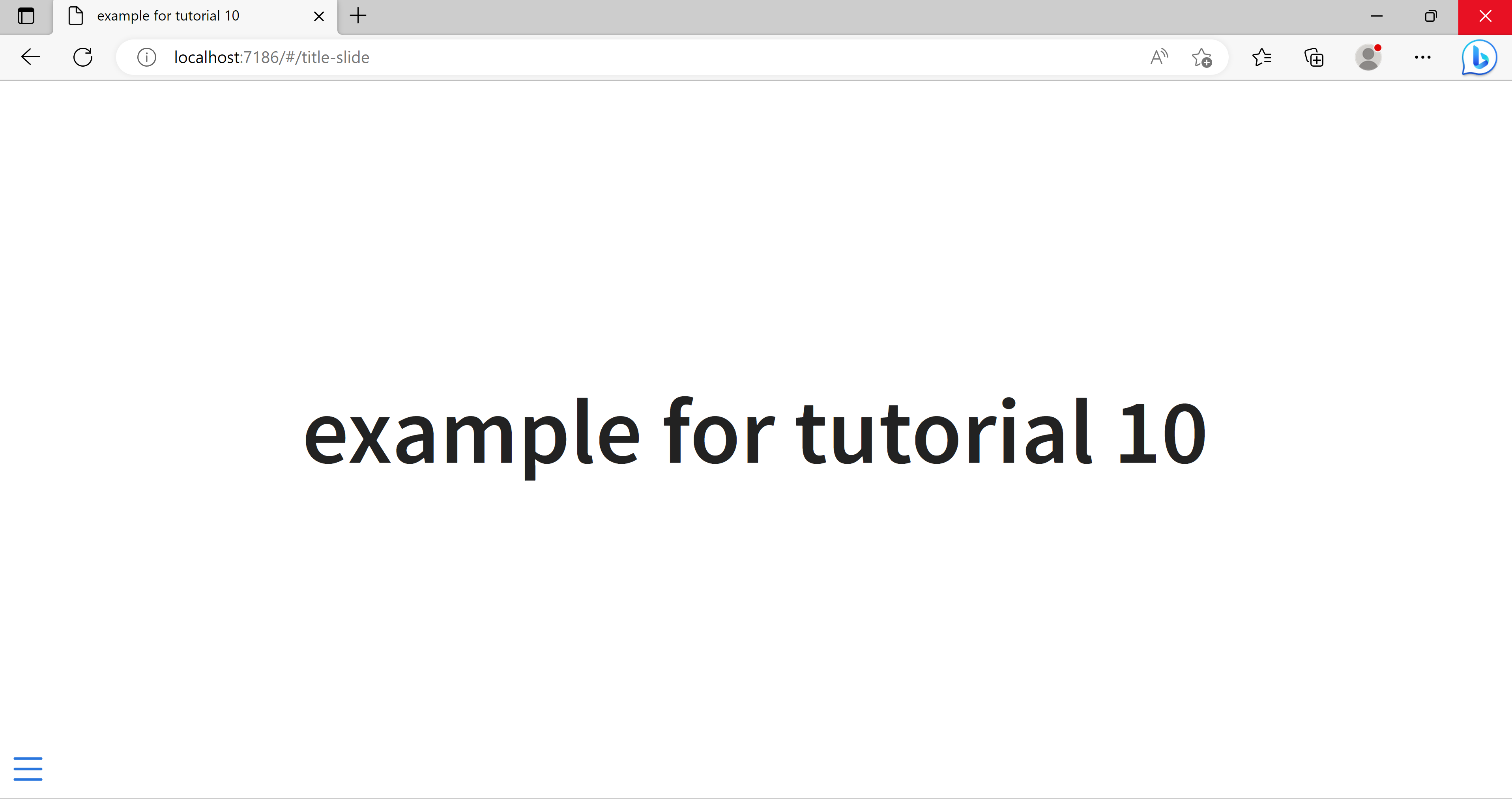 First page of presentation